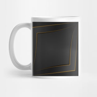 Golden polygonal abstract pattern on grey black background filling the frame. Mug